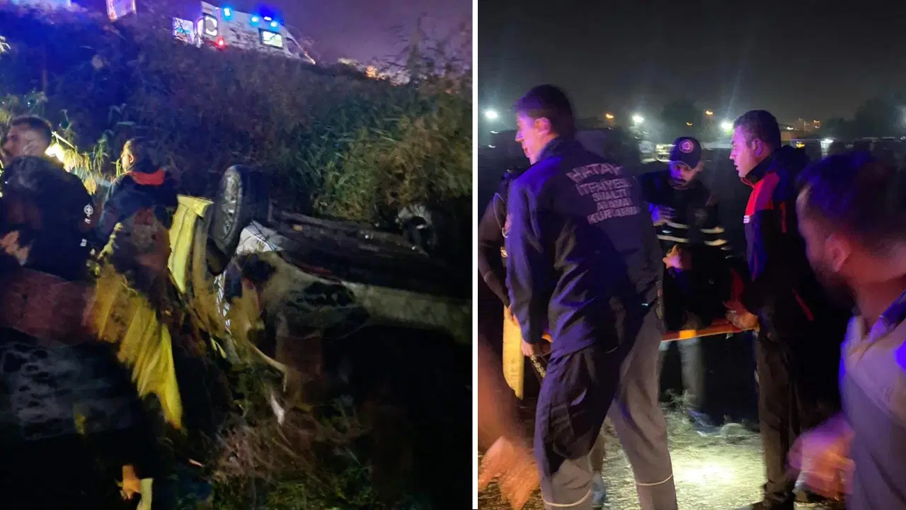 Hatay’da kaçak göçmenleri taşıyan otomobil Asi Nehri’ne devrildi: 9 yaralı