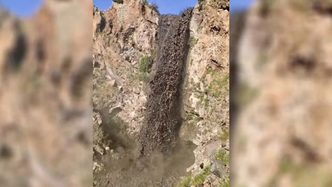 Ağrı Dağı’nda yamaçlardan çamur şelalesi aktı