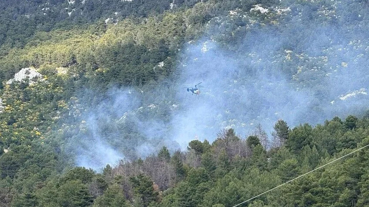Kasta orman yangini mudahale havadan ve karadan suruyor IDDyd6rw
